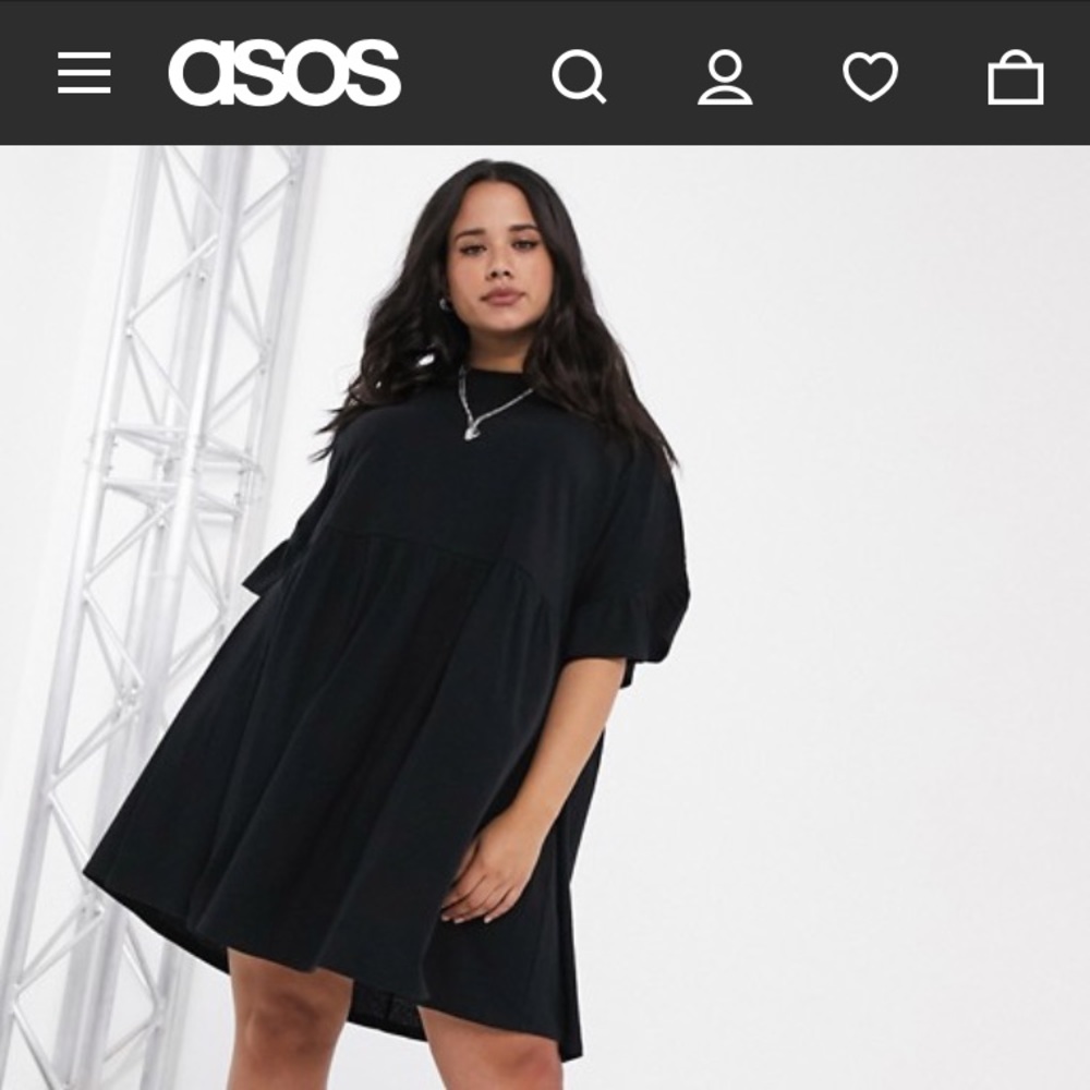 ASOS Curve Super Oversize Frill Sleeve Smock Dress